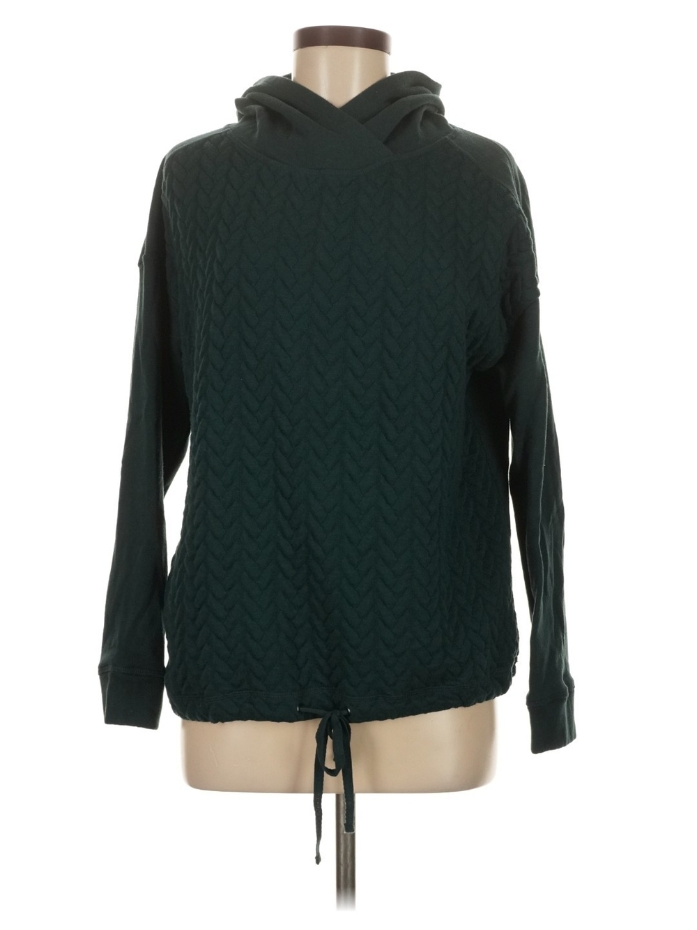 St. John's Bay Dark Green Textured Hooded Pullover